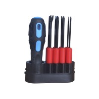 household repair hand tools kit cr-v steel 8 in 1black oxideblade  professional screwdriver tool set